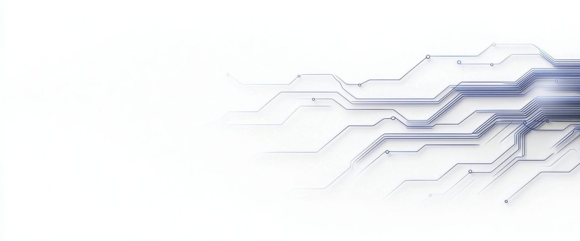 A blue banner showcasing circuit board electronics and digital technology.