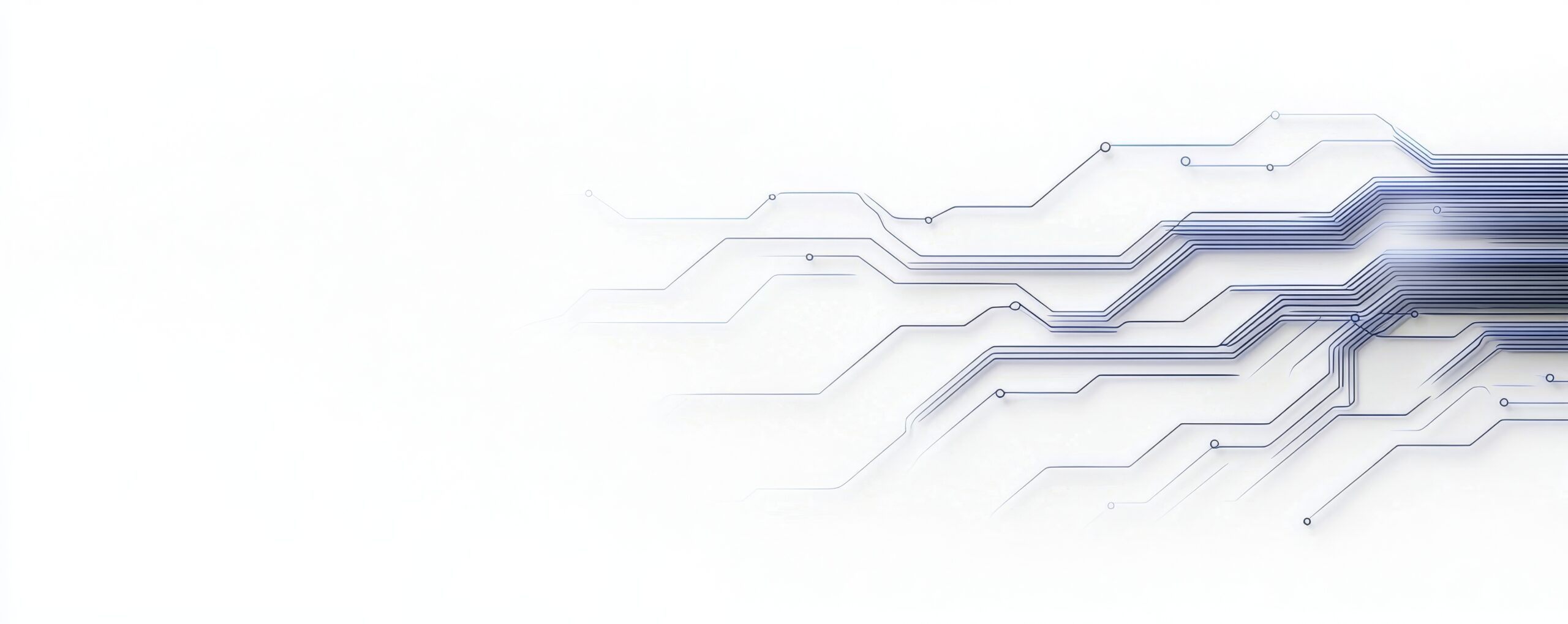 A blue banner showcasing circuit board electronics and digital technology.